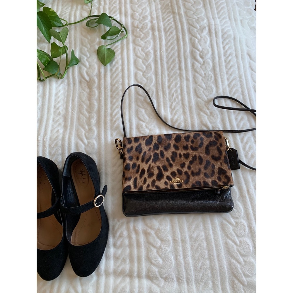 Vintage Coach RARE Women's Haircalf Leather Cheetah Print Shoulder cross body